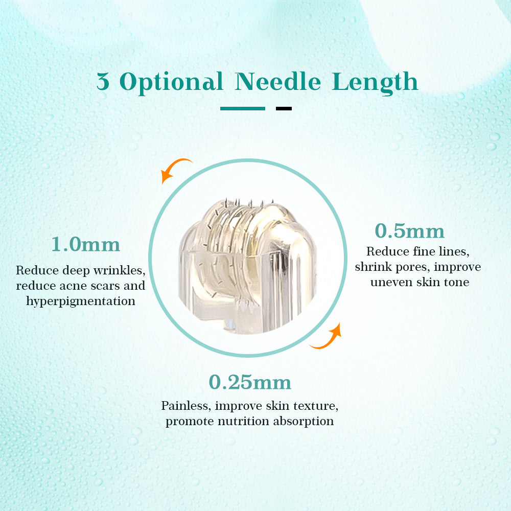 Hydra Roller 64-Pin Derma Roller | 0.25mm 0.5mm 1.0mm | Gold Plated Microneedling